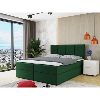 Kontinentálna manželská posteľ 180x200 CARMELA - zelená + topper ZDARMA