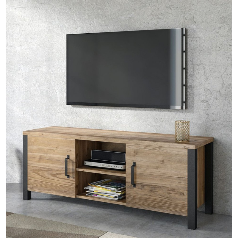 Moderný televízny stolík OKAL - appenzeller / čierny