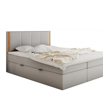 Čalúnená manželská posteľ s čelom 180x200 PURAM - svetlosivá