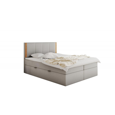 Čalúnená manželská posteľ s čelom 180x200 PURAM - svetlosivá