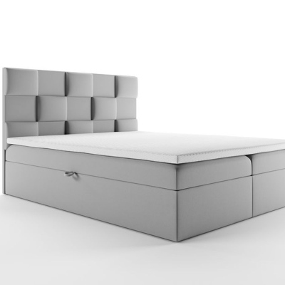 Čalúnená posteľ s úložným priestorom 140x200 SCOTTY - svetlosivá