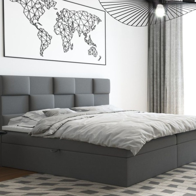 Čalúnená posteľ s úložným priestorom 180x200 SCOTTY - sivá