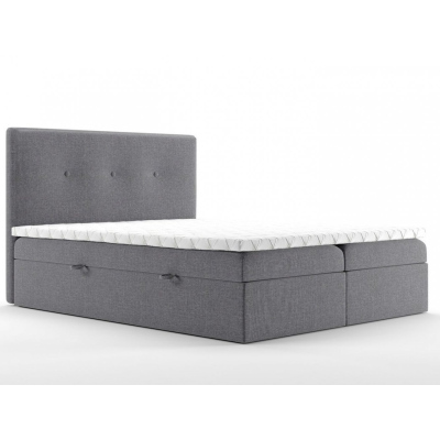 Čalúnená posteľ s úložným priestorom 180x200 LAKOTA - sivá