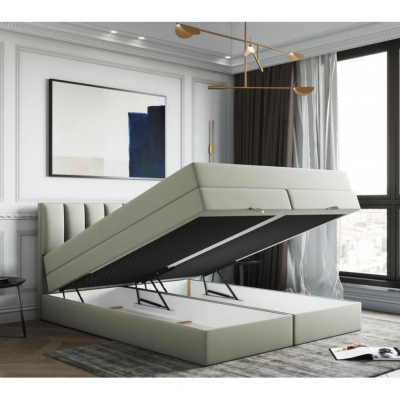 Čalúnená manželská posteľ 160x200 GILARD - sivá
