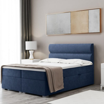 Boxspringová manželská posteľ PALMIRA 200x200 - modrá