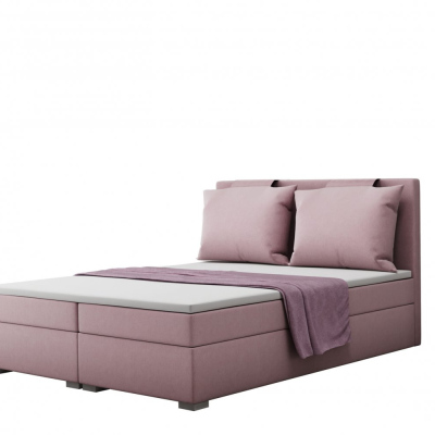 Pohodlná boxspringová manželská posteľ LEONTYNA 160x200 - tmavo sivá