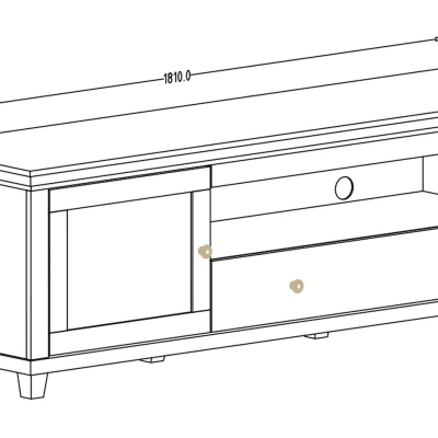 Výnimočný televízny stolík EROL - abisko ash / dub lefkas