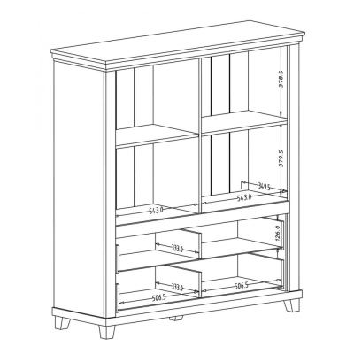Vysoká komoda EROL - abisko ash / dub lefkas