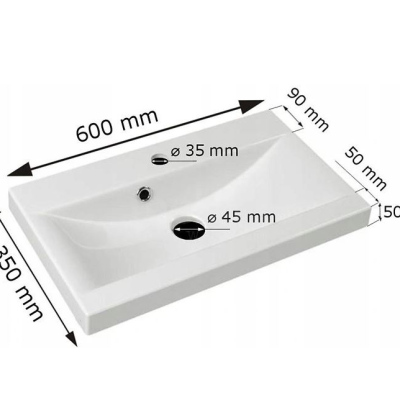 Kúpeľňová zostava s umývadlom WINNA - biela + batéria Platino ZDARMA