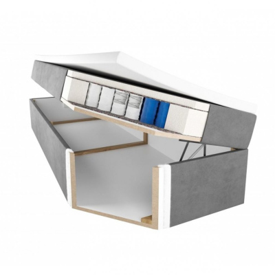 Čalúnená posteľ s úložným priestorom a zásuvkami 140x200 CHARLIE - modrá