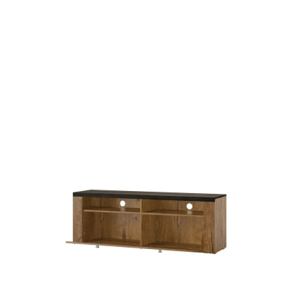 Televízny stolík s výklenkami LEONOR - satin nussbaum / touchwood