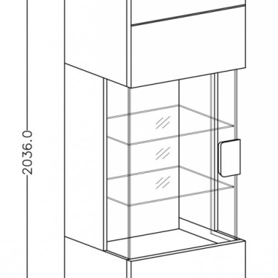Jednodverová vitrína COLORADO - biela