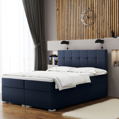Pohodlná manželská posteľ SILVIE 200x200 - modrá
