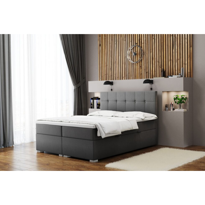 Pohodlná manželská posteľ SILVIE 200x200 - sivá