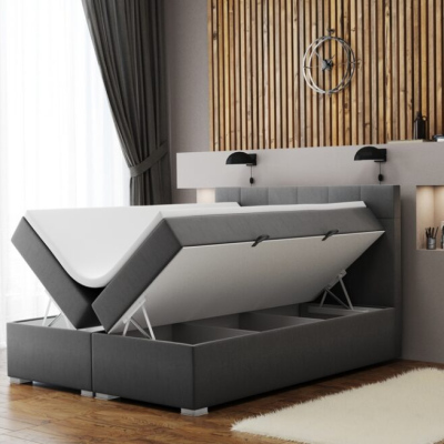 Pohodlná manželská posteľ SILVIE 200x200 - svetlosivá