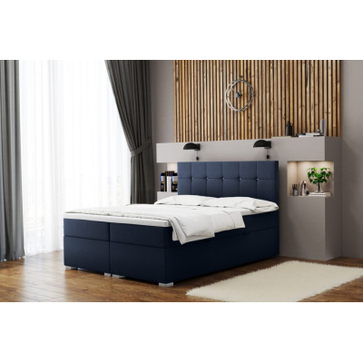 Pohodlná manželská posteľ SILVIE 180x200 - modrá