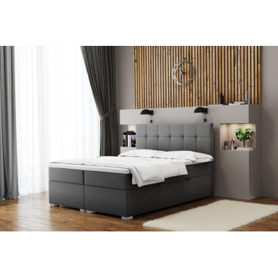 Pohodlná manželská posteľ SILVIE 180x200 - sivá