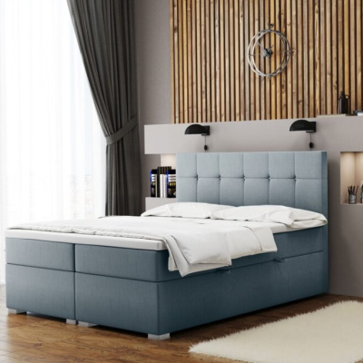 Pohodlná manželská posteľ SILVIE 180x200 - svetlosivá