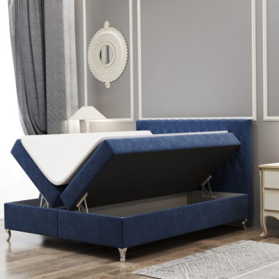 Manželská posteľ LIBUSE 140x200 - modrá