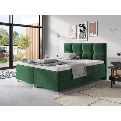 Boxspringová posteľ 160x200 CAMRIN - zelená + topper ZDARMA