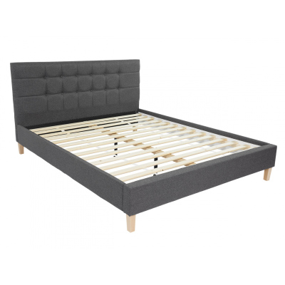 Čalúnená posteľ bez matraca 160x200 cm NEWARK - svetlosivá