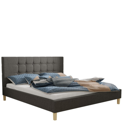 Čalúnená posteľ bez matraca 160x200 cm NEWARK - sivá