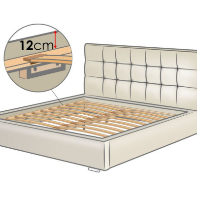 Posteľ s roštom a matracom 180x200 IRVINE 2 - čierna ekokoža