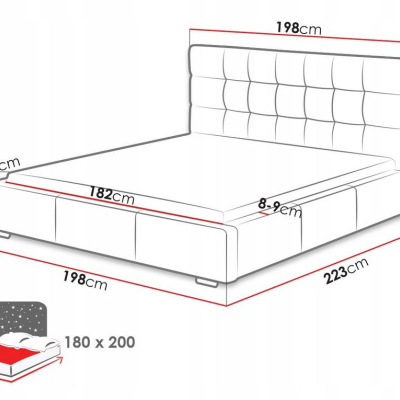 Posteľ s roštom a matracom 180x200 IRVINE 2 - čierna ekokoža