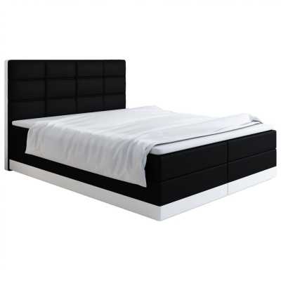 Čalúnená posteľ 140x200 LILLIANA 1 - čierna / biela