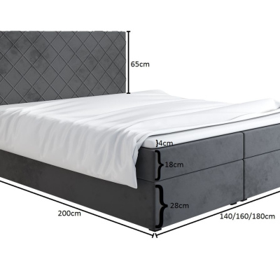 Čalúnená posteľ 140x200 LILLIANA 2 - šedá