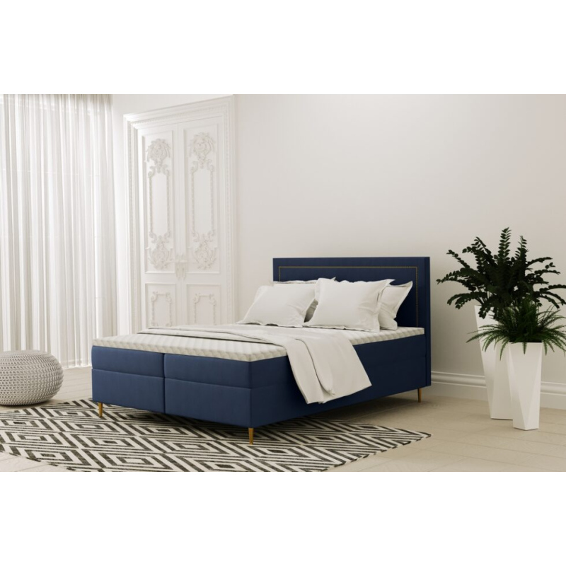 Pohodlná boxspringová posteľ JANINA 180x200 - modrá