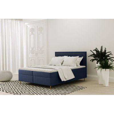 Pohodlná boxspringová posteľ JANINA 180x200 - modrá