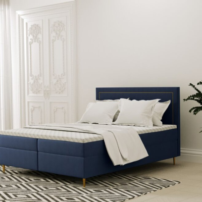 Pohodlná boxspringová posteľ JANINA 160x200 - modrá