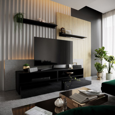 Elegantná obývacia stena BRADT 48 - čierna