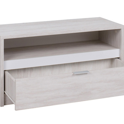Televízny stolík 90 cm PEORIA - dub monastery / lesklá čierna