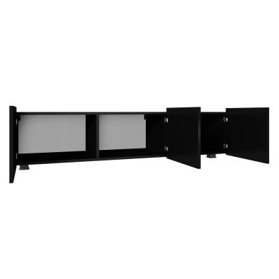 TV stolík 150 cm CHEMUNG - čierny / lesklý čierny