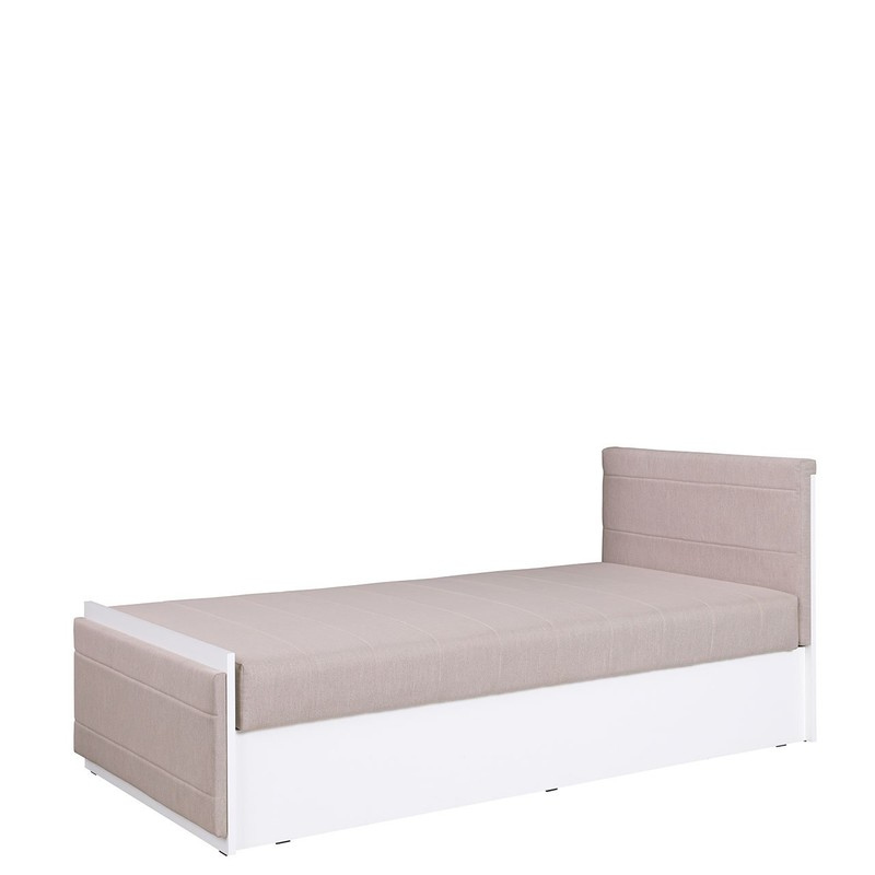 Jednolôžková posteľ s matracom 90x200 BROKEN - biela / béžová