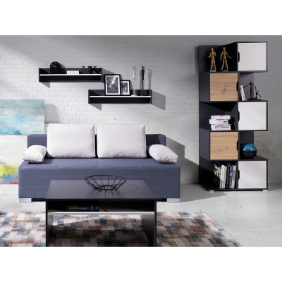 Nábytok do obývacej izby BROKEN 7 - grafit / dub artisan / biely