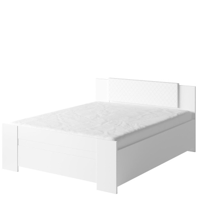 Manželská posteľ 160x200 CORTLAND 1 - biela / biela ekokoža