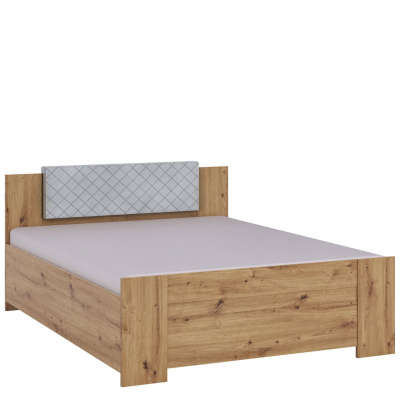 Manželská posteľ 160x200 CORTLAND 1 - dub artisan / biela ekokoža
