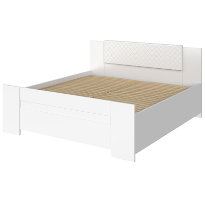 Spálňová zostava s posteľou 160x200 CORTLAND 6 - biela / biela ekokoža