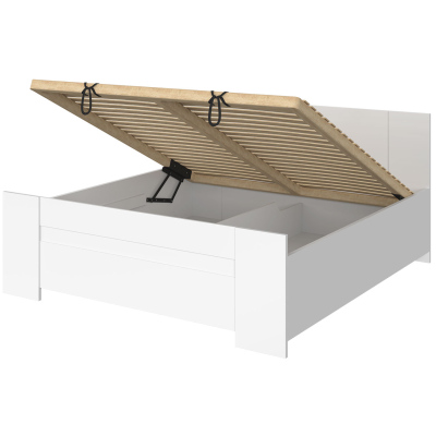 Spálňová zostava s posteľou 160x200 CORTLAND 5 - biela / šedá ekokoža