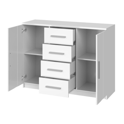 Spálňová zostava s posteľou 160x200 CORTLAND 5 - biela / šedá ekokoža