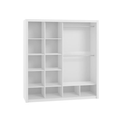 Spálňová zostava s posteľou 160x200 CORTLAND 5 - biela / šedá ekokoža
