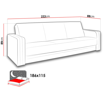 Rozkladacia pohovka SPARKS 3 - hnedá / béžová