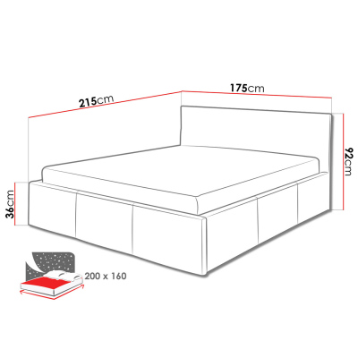 Manželská posteľ 160x200 CHEMUNG - biela ekokoža