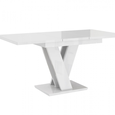 Rozkladací jedálenský stôl MAEL - biely lesklý