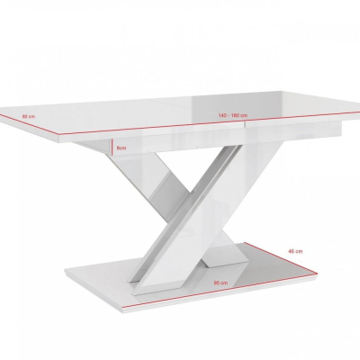 Rozkladací jedálenský stôl PEPAX - čierny lesklý
