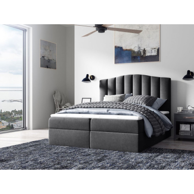 Kontinentálna posteľ LUCIA - 180x200, čierna + topper ZDARMA
