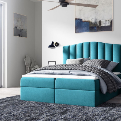 Kontinentálna posteľ LUCIA - 180x200, modrá + topper ZDARMA